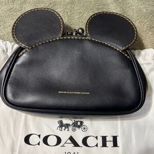 COACH - Disney Mickey Ears wristlet clutch with double kiss lock compartments
